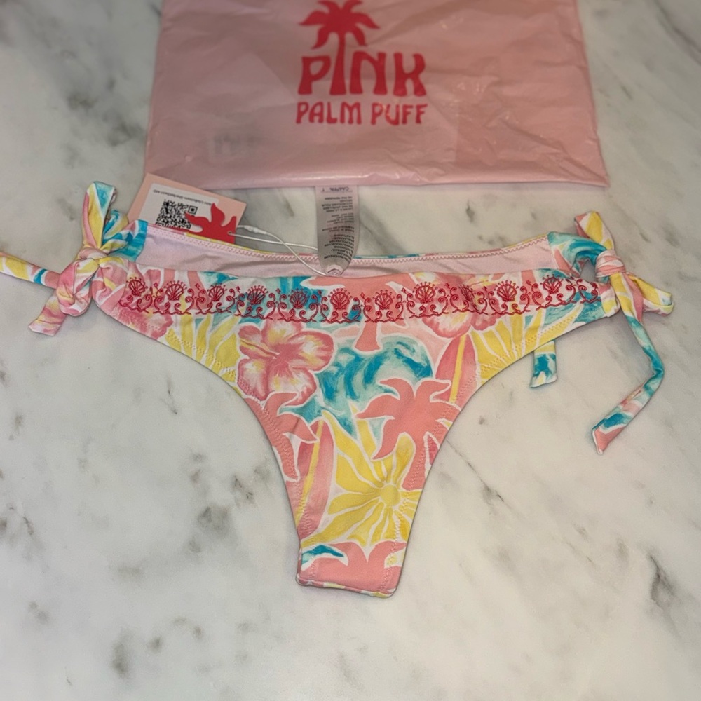 NWT PINK PALM PUFF Lila bikini bottom in Sherbet Swirl Medium - Picture 6 of 7